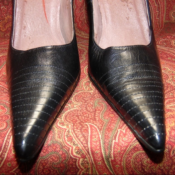 N.Y.L.A CAMILLA-N black leather pumps 7B ✨ - Picture 2 of 8